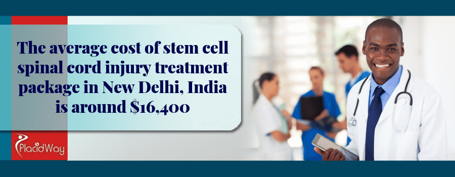The average cost of stem cell spinal cord injury treatment package in New Delhi, India is around $16,400